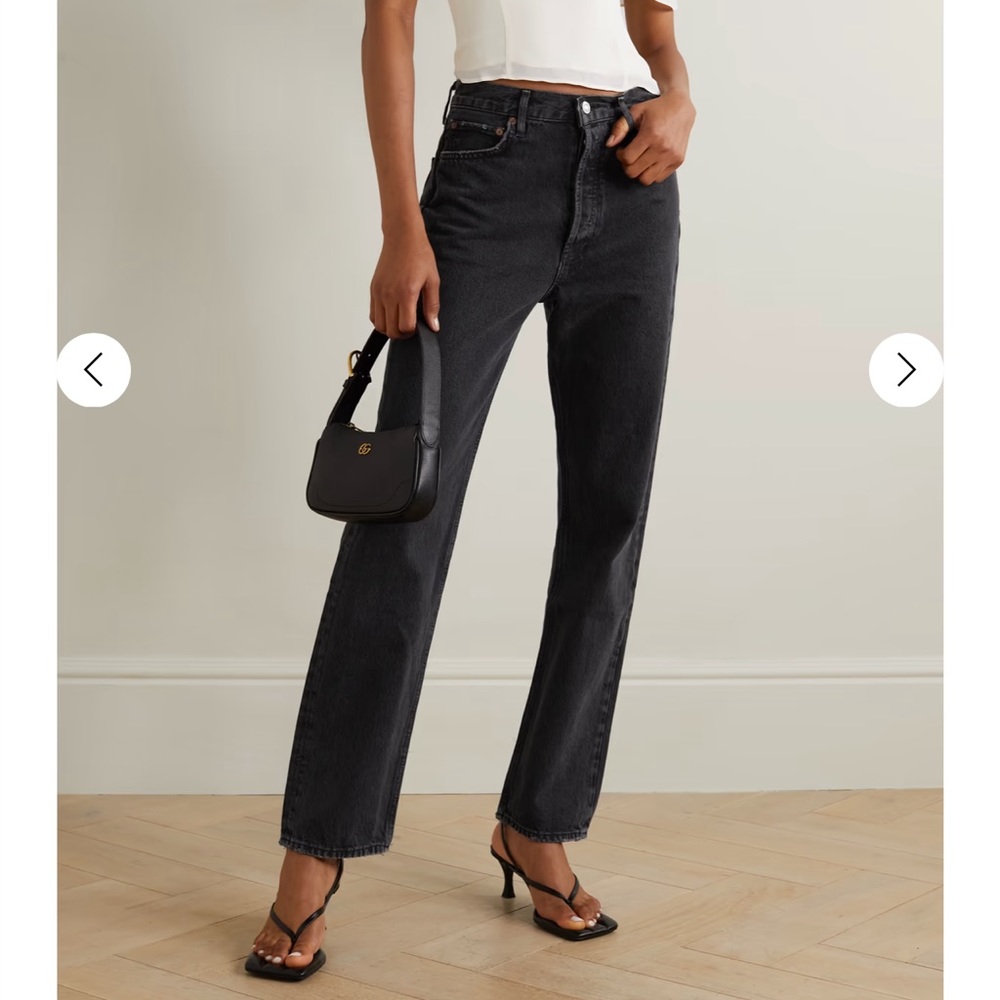 Agolde Black Straight Leg Jeans